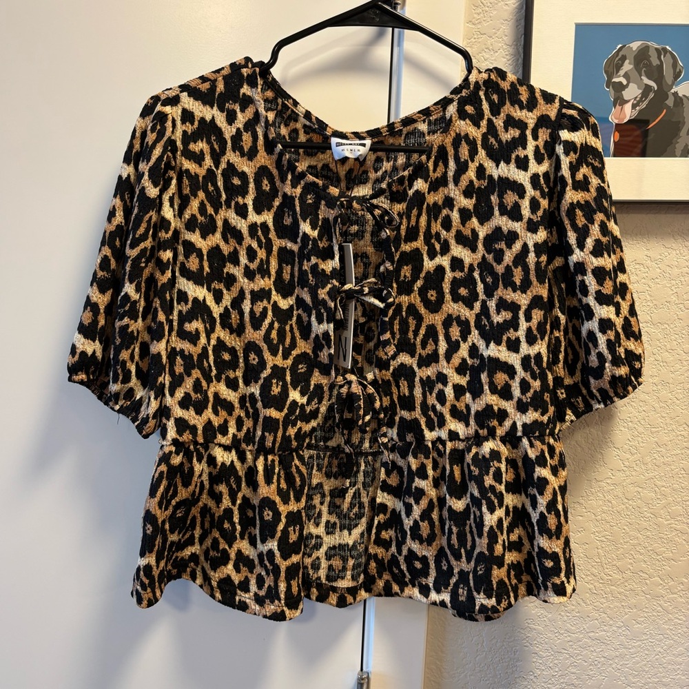 Leopard Print Lace-Up Women's Top from Nordstrom